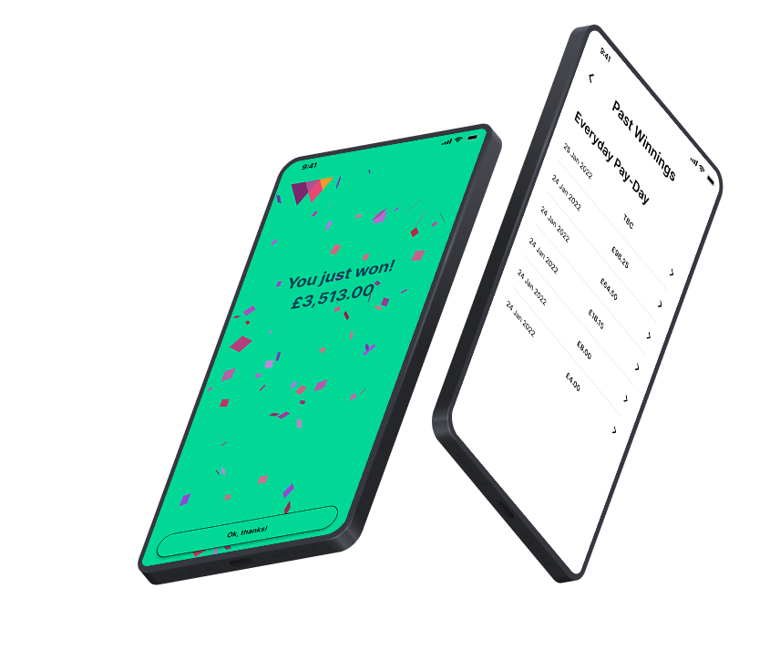 Wildcard winning and past winnings app screens